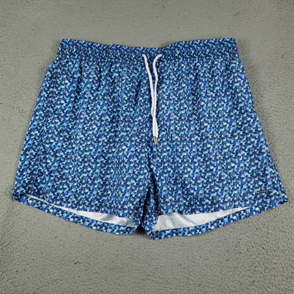 Jared Lang Shorts Mens 3XL Blue Mesh Lined Beach Swim Trunks Board Shorts